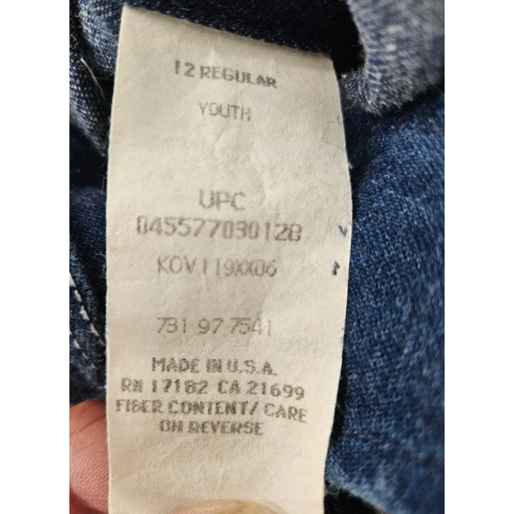 VTG Liberty Youth Denim Overalls Size 12 R Farm Workwear Blue Made in USA